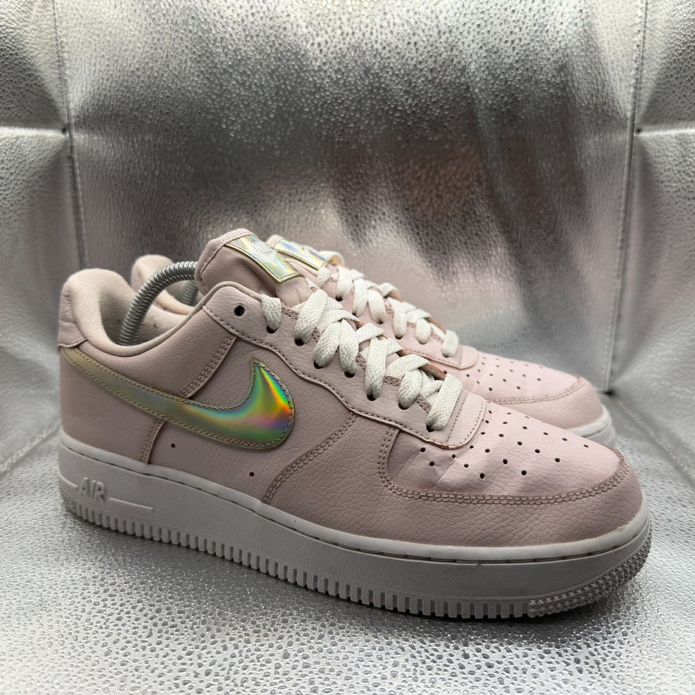 Size 10 Nike Air Force 1 Low Pink Iridescent Womens Athletic Sneakers CJ1646-600